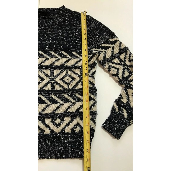 Cliche Couture Womens Pullover Chunky Sweater Geometric Pattern Medium M Gray - Picture 10 of 12